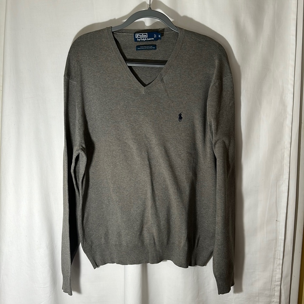 💕 4/$25 Polo by Ralph Lauren grey sweater